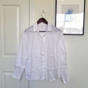 100% Linen Button Down Shirt (S)